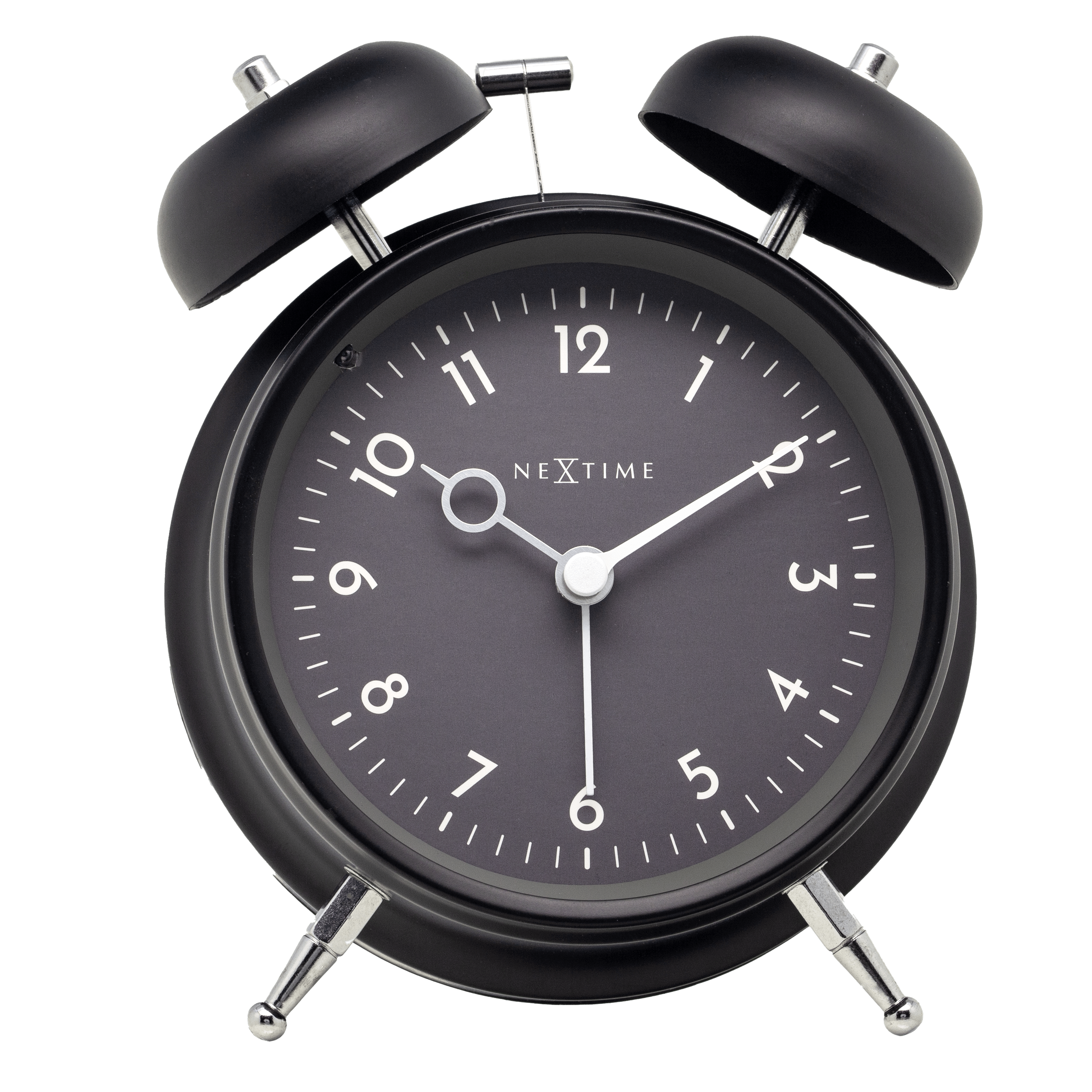 NeXtime Golden Hour alarm clock with metal frame, 12x14x6cm, featuring a sleek gold design and modern display.